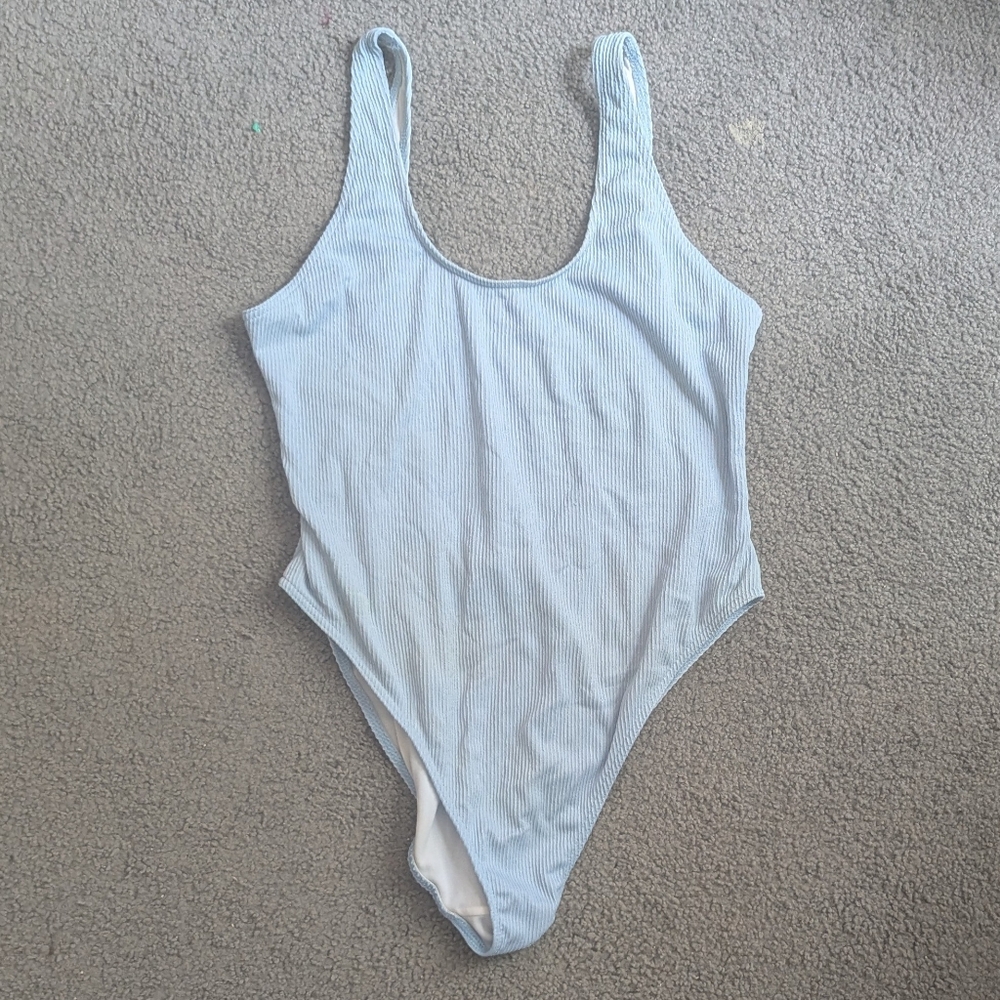 Missguided Baby Blue One Piece Swimsuit | Size 8